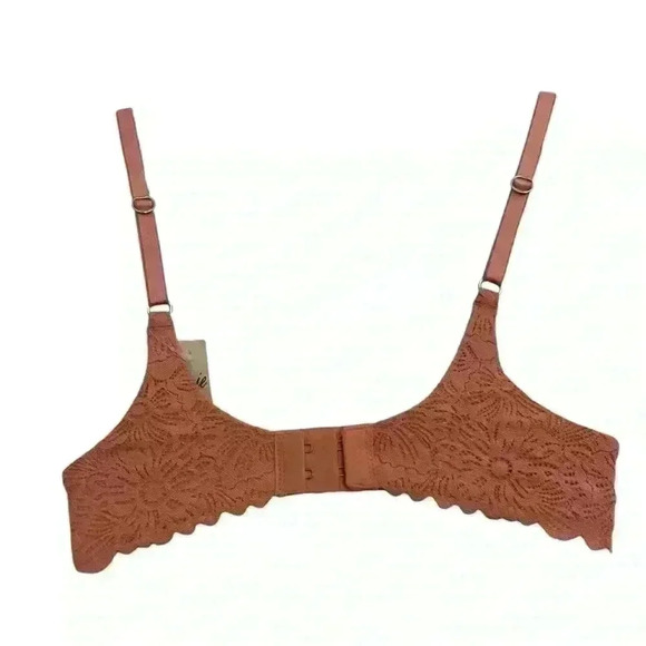 Aerie Real Sunny Lightly Lined Full Coverage Lace Bra 32AA NWT Terra Cotta - Picture 2 of 5